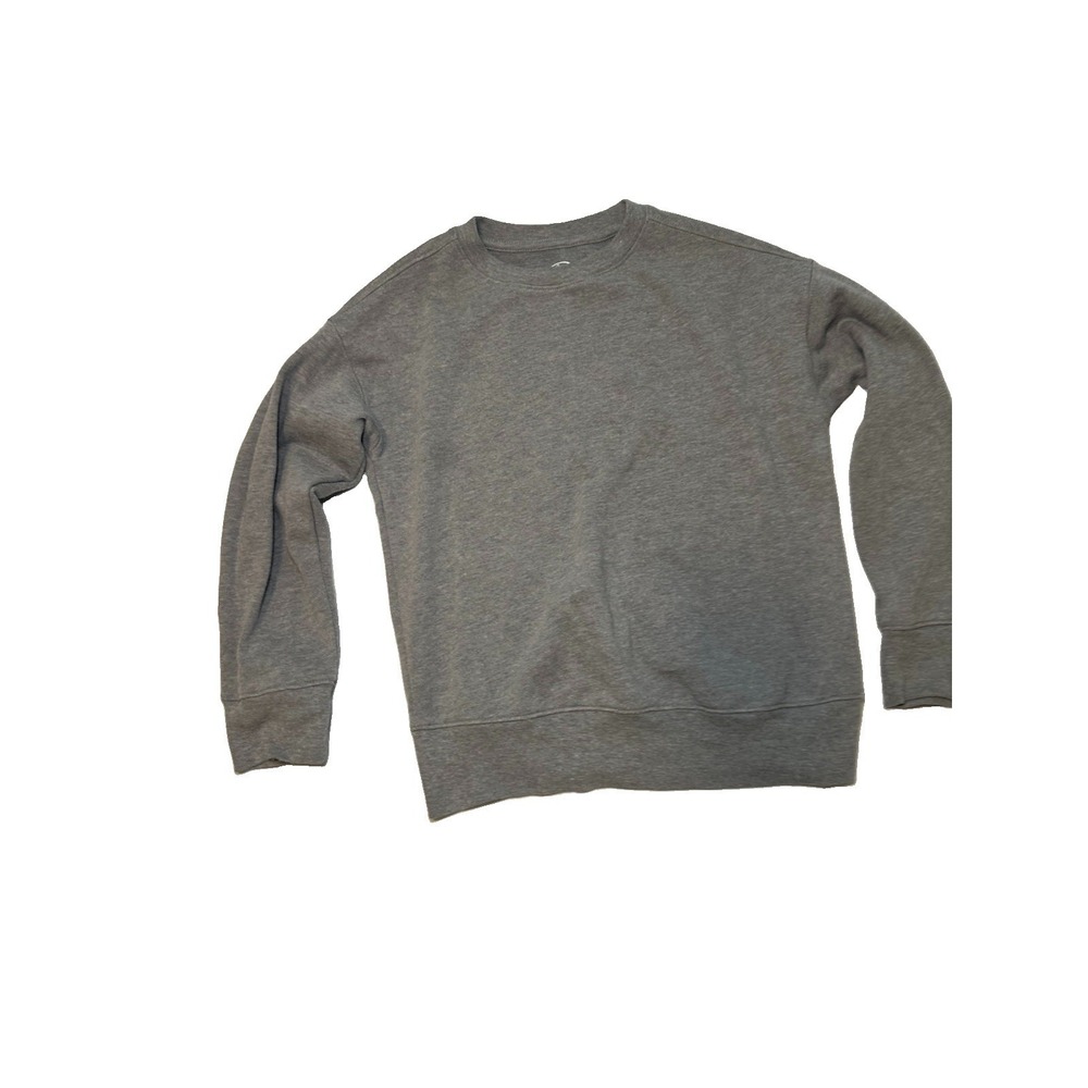 Kids Gray Crewneck Sweatshirt Size 8 Fleece Pullover Long Sleeve Unisex Basic